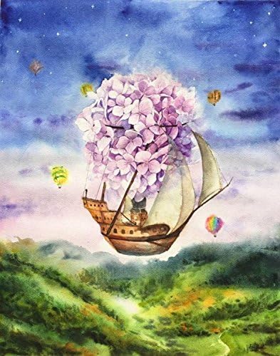 Jiachen Art Embroidery craft Fashion Flower Home Decoration Watercolor Copy Photo Painting Print Fine Art Print Wall Art Home Decor Wall Hanging Christmas Gift,Four Size