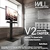 WALL V2 Caster High Type | Minimalist Rolling TV Stand for 3260 Inch | Satin Black | Portable, Space Saving, Height Adjustable, No Drill | for Living Room and Bedroom | Japanese Design & Engineering
