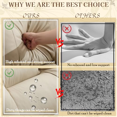 SAMERY Relaxsessel mit Liegefunktion Fernsehsessel Manuell Verstellbar, Zweisitzer Sofa Kinosessel 2 Sitzer Sofa TV Sessel Heimkino mit Getränkehalter/Schublade/Buchse, Stoffbezug – Bild 7