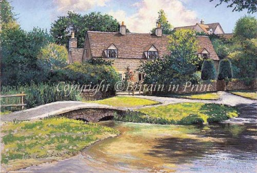 Britain in Print Upper Slaughter Mounted Miniature 5x4 inches