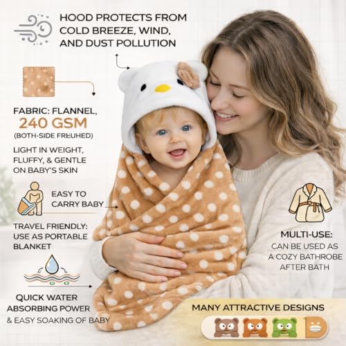 Image of BRANDONN Baby Blanket Newborn Combo Gift Pack of Swaddle Wrapper, 0-9 Months, Length 68 cm x Width 68 cm, Pack of 2 Pcs.