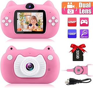 GKTZ Kids Camera Digital Dual Lens Video Cameras for Children Toys Camcorder