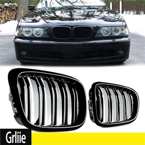 Rejillas delanteras para E39 (1999-2003) en acabado negro brillante 2