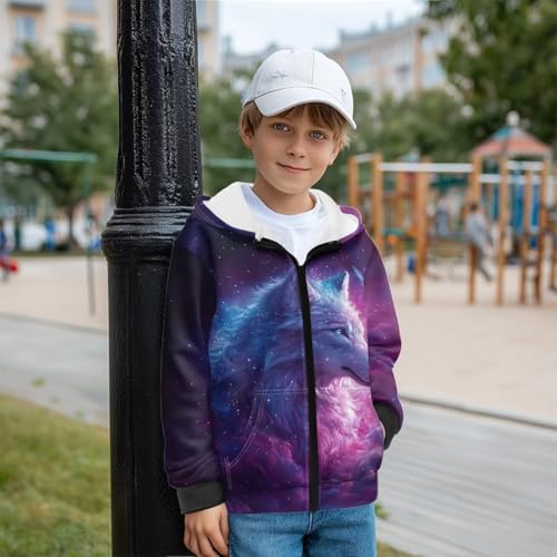 Girl's Long Sleeve Sweatshirts Zip Up Hoodies with Pockets Pullover Hooded Fall Jacket for Unisex Kids S-XL3