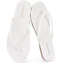 mazeskin Womens Memory Foam Comfortable Flat Thong Sandals Dressy Summer Beach Leather Slide Flip Flops