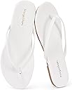 mazeskin Women's Memory Foam Comfortable Flat Thong Sandals Dressy Summer Beach Leather Slide Flip Flops