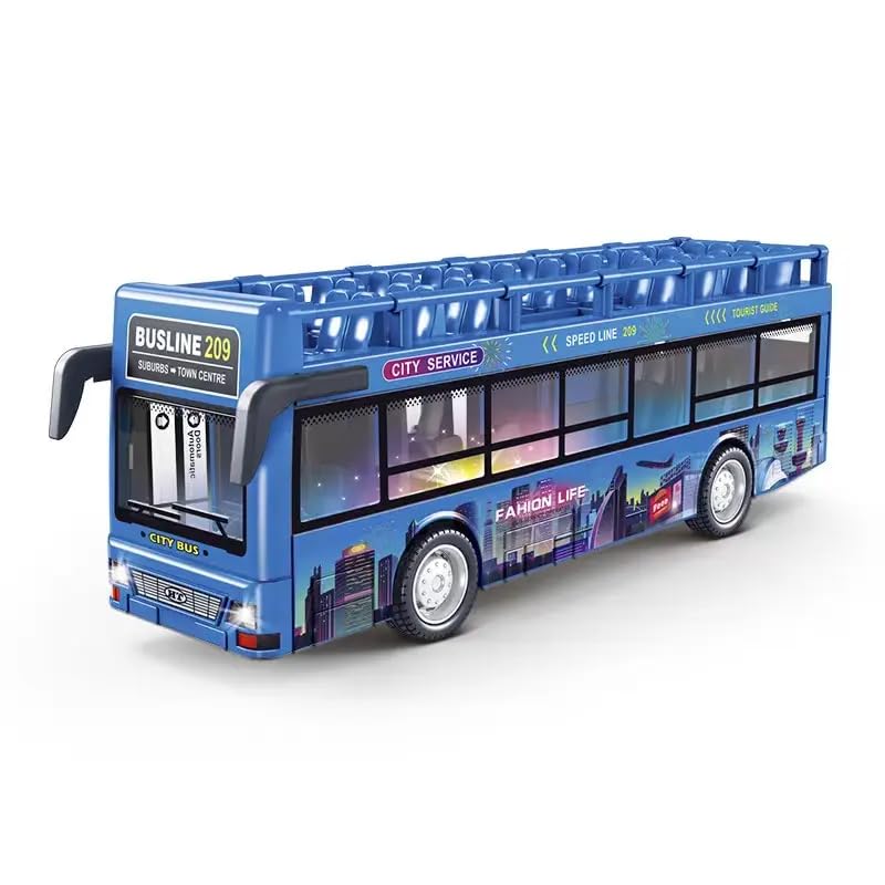 Image of DEOXY Bus Toys for Kids Plastic Bus Alloy London Bus Light & Music Bus Toys for Boy Kids (7736 Purple)