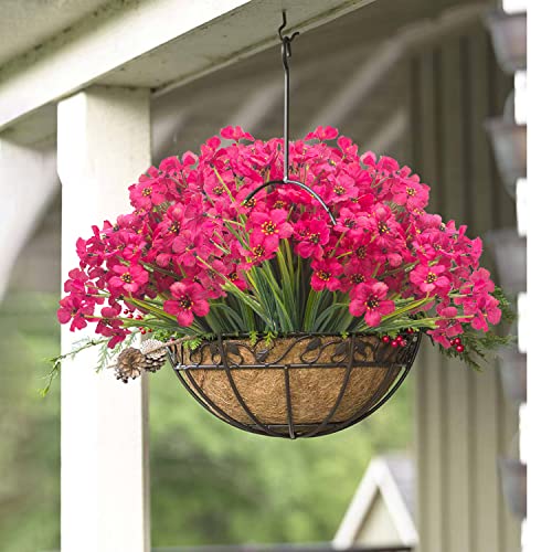 Grunyia 20 Bundles Artificial Flowers, Outdoor Indoor Uv Resistant Fake Flowers No Fade Faux Plastic Plants Garden Porch Window Box Decoration #TOP4