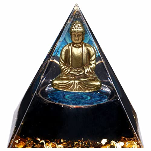 Pequeña Estatua de Buda en Pirámide de Cristal y Ónice miniatura 1