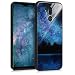 Produktbild kwmobile Huawei Mate 20 Lite Hülle - Hartglas Backcover Handy Case - Glas Hardcover für Huawei Mate 20 Lite - Galaxie See Wald Design Blau Schwarz