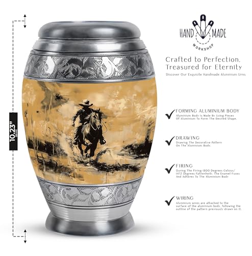 Image of Cowboy Urn - Ashes Urn for Women & Men - 10 inch Pack
