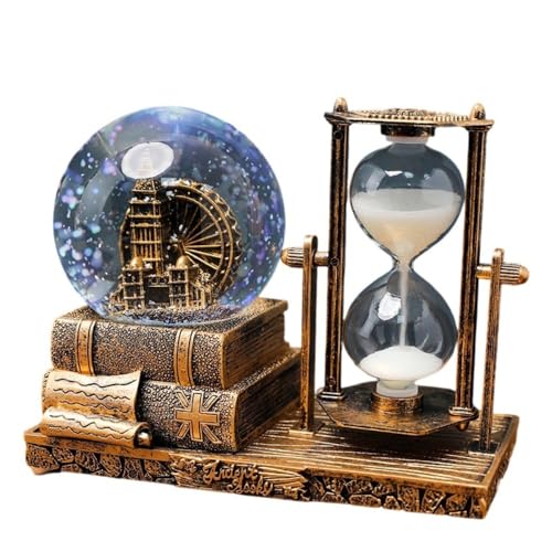 Fiyyuga 砂時計、タイマー、ビンテージ水晶玉、オルゴール、デスクトップの装飾品、学生の卒業クリスマスプレゼント (ゴールデン,a)