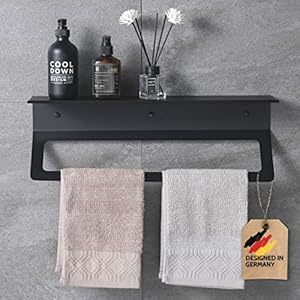 Dekazia 1 Handtuchhalter Schwarz Matt 50cm