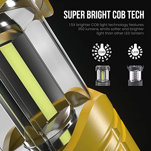 Lichamp LED Camping Lantern, 4 Pack Battery Powered Flashlight for Power Outages, Portable Collapsible Hanging Light Essential for Home, Outdoor, Emergency Lamp Survival Kit Gear for Hurricane, Yellow by Lichamp - Image 3