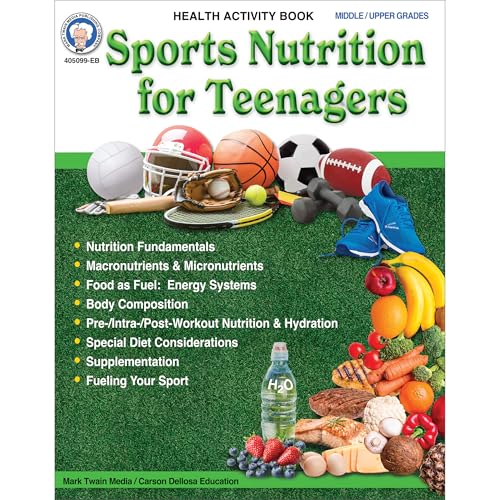 Sports Nutrition for Teenagers Workbook, Fundamentals of Nutrition, Mark Twain Media, Paperback for Grades 6+