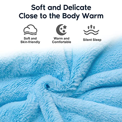 Holawakaka Solid Color Cute Plush Sleeping Bag Faux Rabbit Fur Slumber Bags For Kids Toddlers(Baby Blue) #TOP6