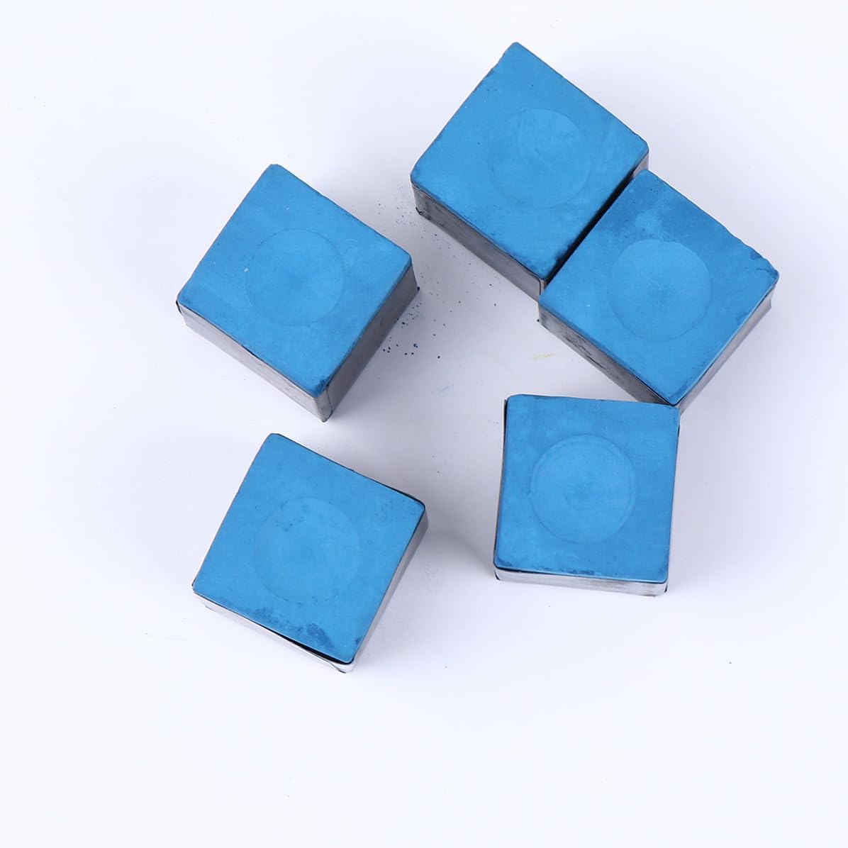 12pcs Portable Billiards Chalk Box for Pool Cue Accessories, Small Blue Billiard Cues Parts Chalk with Power Material for Practice and Game Use