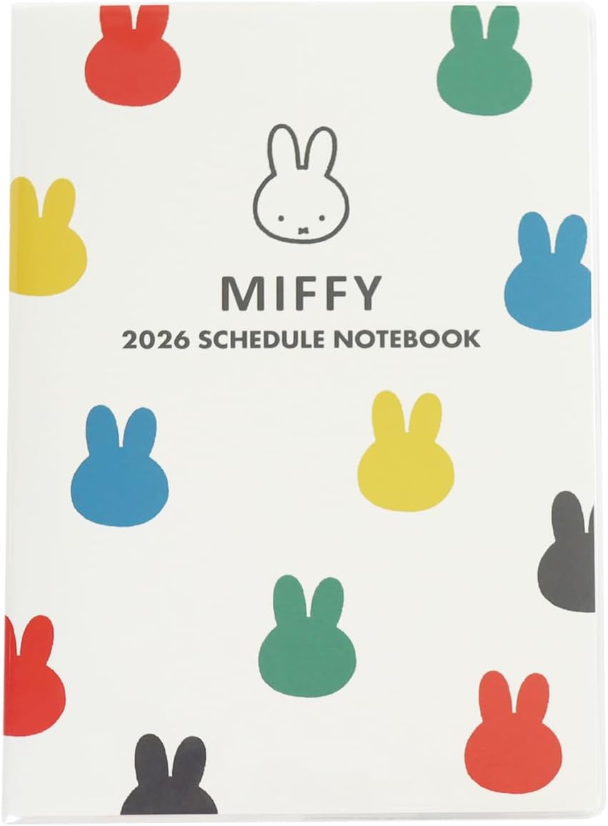 Square Miffy Notebook 2026 A5 Monthly Ivory 08BD-5I (Starts October 2025)