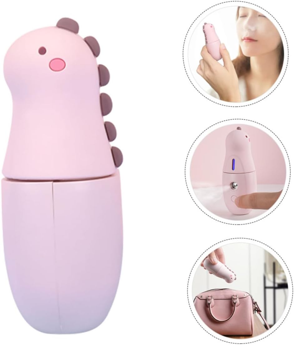 Outanaya 1pc Portable Facial Steamer USB Rechargeable Dinosaur Handheld Spray for Skin Care and Air Moisturizer for Travel and Daily Use