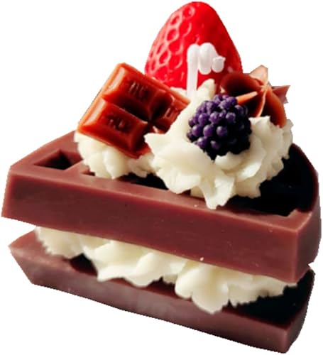 Vela perfumada de chocolate decorativa en forma de pastel de gofre, velas románticas para el hogar, velas