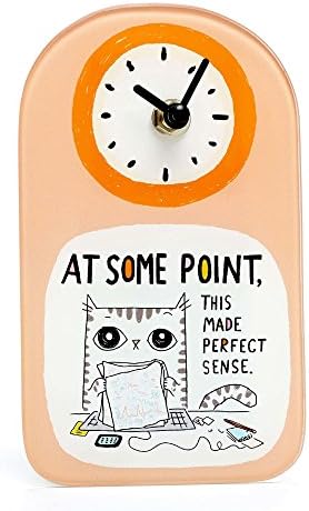 Enesco Cats@work by Kathy Weller Clock - At Some Point This Made Perfect Sense