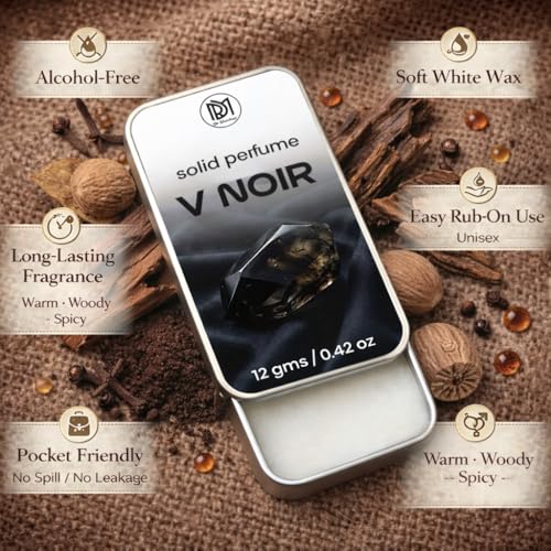 Image of IDITRI EXPORT Solid Perfume |V Noir&Nomade Alcohol Free Wax Perfume Balm, Long Lasting | Pocket Tin 12g, Pack Of 2| Non Greasy Smooth Glide, Travel Friendly Men And Women