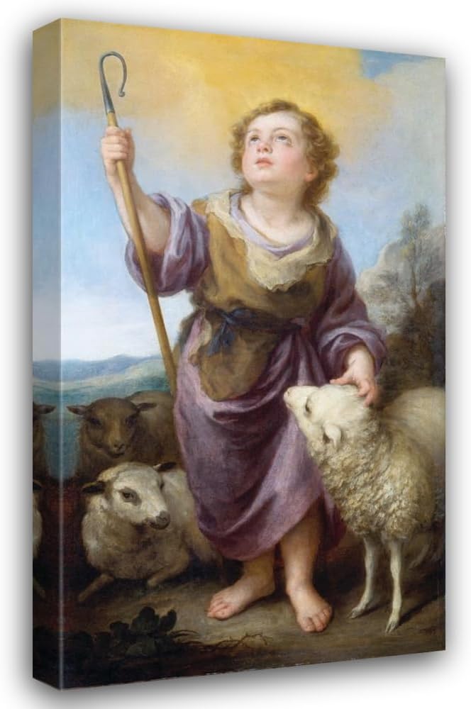 ArtDirect The Good Shepherd (ca. 1675 – 1682) Custom Framed Art Print Giclee Print or Canvas Options with Various Sizes and Customization by Bartolomé Estebán Murillo