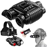 4K Nachtsichtgerät mit Kompass, 8X Digital Zoom, 7-Level IR-Helligkeit, 1312ft Sichtweite, Nachtsichtbrille Jagdfernglas für Erwachsene Nachtsicht & Tag Militär Freihändiges NGV für Helm(Black)