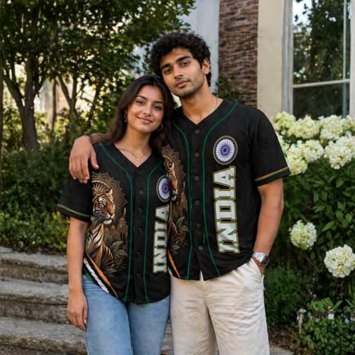 Custom India Baseball Jersey - Personalized Indian Pride Sport Shirts with Name Number, Softball Uniform Gifts Men Women miniatura 4
