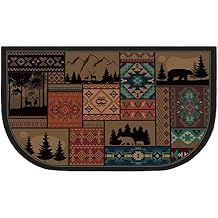 Demissle Fireplace Hearth Rug Fireplace Mats Cabin Southwestern Fireproof Fire Resistant Rug for Wood Stove Floor for Kitchen Indoor OutdoorClassic,27 x 48 Inch
