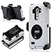 LG G4 Case, ULAK Hybrid Rugged triple Layer Protection Holster Case for LG G4 (5.5" inch) 2015 Release with Built-in Rotating Stand and Belt Swivel Clip - Black+White
