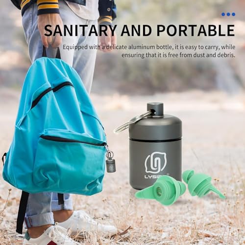Image of LYSIAN High Fidelity Concert Ear Plugs for Music- 2 Pairs Musicians Earplugs for Noise Cancelling, Concert Festivals, Drummers, DJS, Raves, Games -23dB | Reusable soft musician earplugs for concerts, festivals & raves; 23dB noise reduction, 2 pairs with aluminum case
