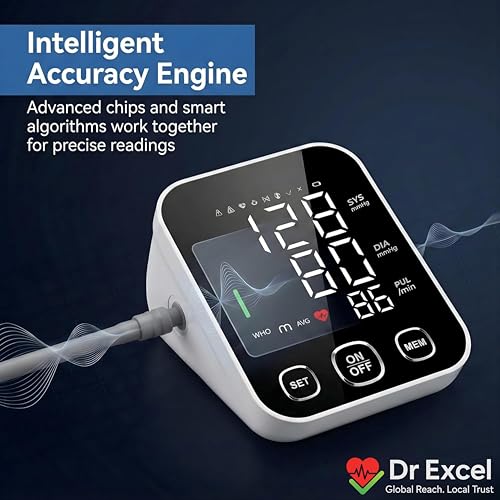 Image of Digital BP Monitor - Blood Pressure Check Machine for Home & Clinic Use, Voice Report, 198 Group Memory, High Accuracy, One Touch Operation, Automatic Pulse Rate Detection, Compact & Reliable
