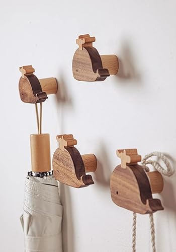 Miniatura 79 de WONQEXZ Gancho de pared, gancho de pared de madera para guardería, ganchos de animales coloridos naturales, ganchos de madera, gancho montado