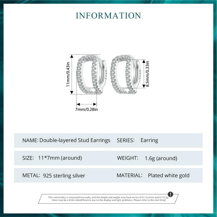 Boucles d'oreilles doubles huggie hoop au design géométrique épuré