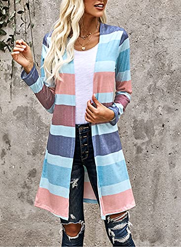 Image of Womens Leopard Print Cardigan Lightweight Long Sleeve Open Front Fall Cardigans S-XXL