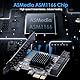 ASM1166 PCIe 3.0 x1 SATA III 6Gbps Erweiterungskarte - 6 Ports + 6 Kabel | Kompatibel mit Win10/Ubuntu/Synology | Plug & Play | Hot-Swap | LED-Überwachung | AHCI/IDE-Modus