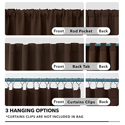 Deconovo Back Tab And Rod Pocket Blackout Curtains, Thermal Insulated Window Curtain Set - Blackout Panels For Bedroom, 52X63 Inch, Brown, 2 Panels #TOP3