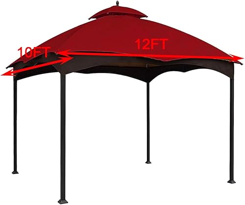 Miniatura 9 de Gazebo Replacement Canopy Top Cover - Wonwon 10X12 Double Tiered Canopy Roof for Lowe's Allen Roth Gazebo Model #GF-12S004BTOGF-12S004B-1 (Khaki)
