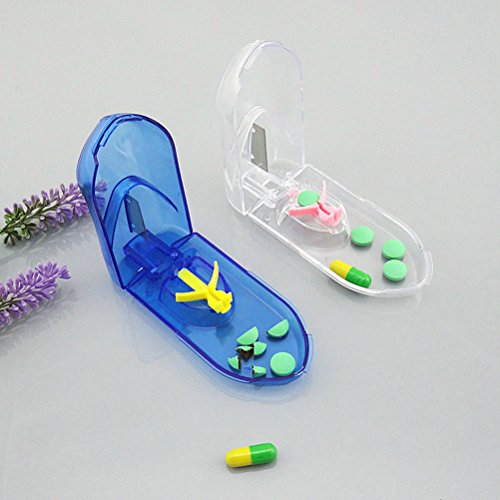 Healifty Pillensnijder, 2 stuks, blauw en transparant. - Image 4