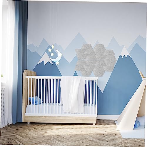 Vaguelly 12 piezas Paneles acústicos triangulares adhesivos grises para absorción de sonido y decoración de pared para dormitorio y estudio miniatura 2