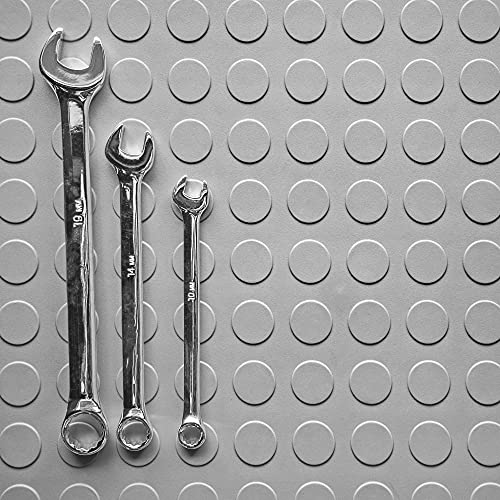 Incstores 1.6Mm Thick Standard-Grade Nitro Garage Roll, Truck & Car Floor Mat | Flexible Vinyl Automotive Floor Mats For Garage, Workshop, Car Mats Or Trailers | Coin-Top, Stainless Steel, 7.5' X 20' #TOP5