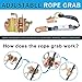 FHFallArrest 50FT Vertical Lifeline Assembly with Alloy Steel Anti-Panic Rope Grab Snap Hook Shock Absorb Lanyard, Fall Protection Rope Safety Climbing Equipment Roofing Safety Kit, CE ANSI OSHA Rated