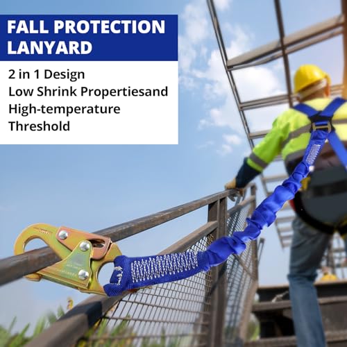 TRSMIMA Safety Harness Fall Protection - Full Body Construction Roofing Harness Kit Attached 6 ft Lanyard ANSI by TT TRSMIMA - Image 5