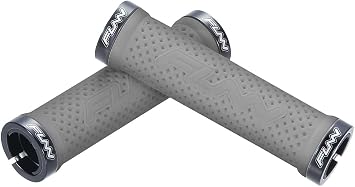 Funn Combat II Mountain Bike Handlebar Grips with Double Lock on Clamp, Comfortable and Durable Grips with 22 mm Inner Diameter, Waffle Patterned Bike Grips for MTB/BMX