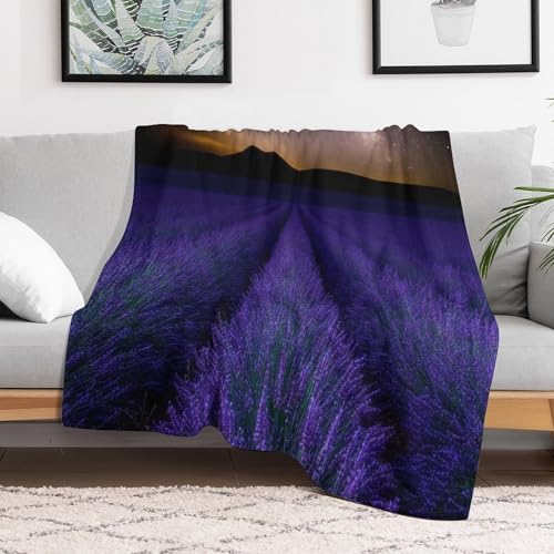 Couverture polaire de flannel motif Champs d'Eden imprimé 3D linge de lit doux de 150×200cm - 3