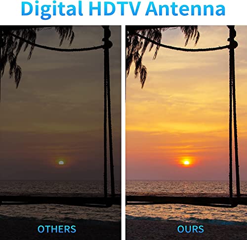 2023 Upgraded Tv Antenna For Smart Tv- 420 Miles Range Digital Indoor Antenna- Powerful Amplifier Support 8K 4K 1080P All Tv's Vhf Uhf Outdoor Signal Booster 360°Signal Reception- 18Ft Coax Hdtv Cable #TOP5