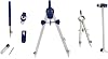 Geometry Set Metal Compass 7-Piece Maths Compass and Protractor Set Geometry Tool Set with Shatterproof Storage Box for Architects Engineers Students