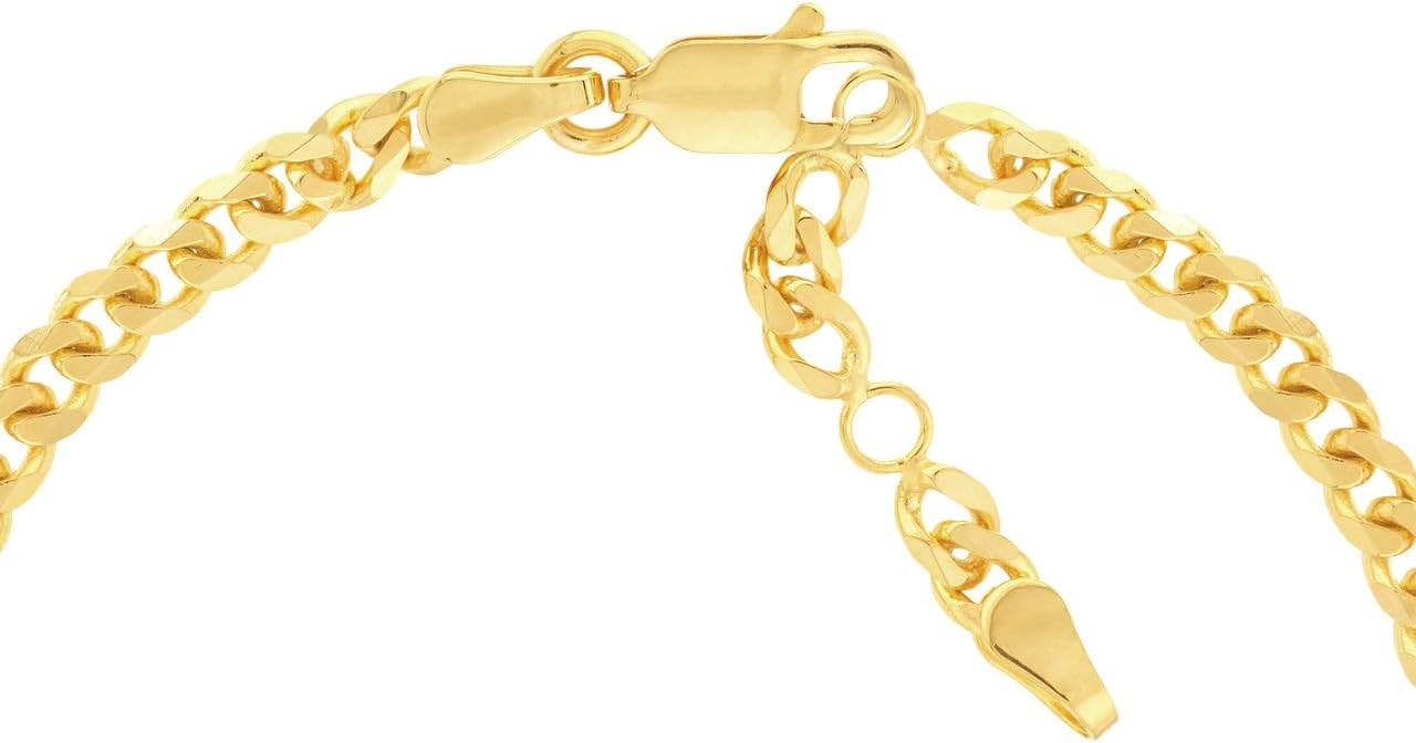JEWELHEART 14K Solid Gold Cross Bracelet - Minimalist Cuban Link Chain Bracelet For Women - Religious Real Gold Sideways Cross Charm Bracelet Adjustable From 6.25" Up To 7.25"