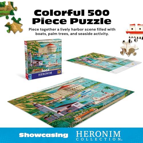 Ceaco - Colección Heronim: Avalon Harbor - Rompecabezas de 500 piezas para adultos | Hecho en USA, verano, cartón reciclado, incluye póster miniatura 2